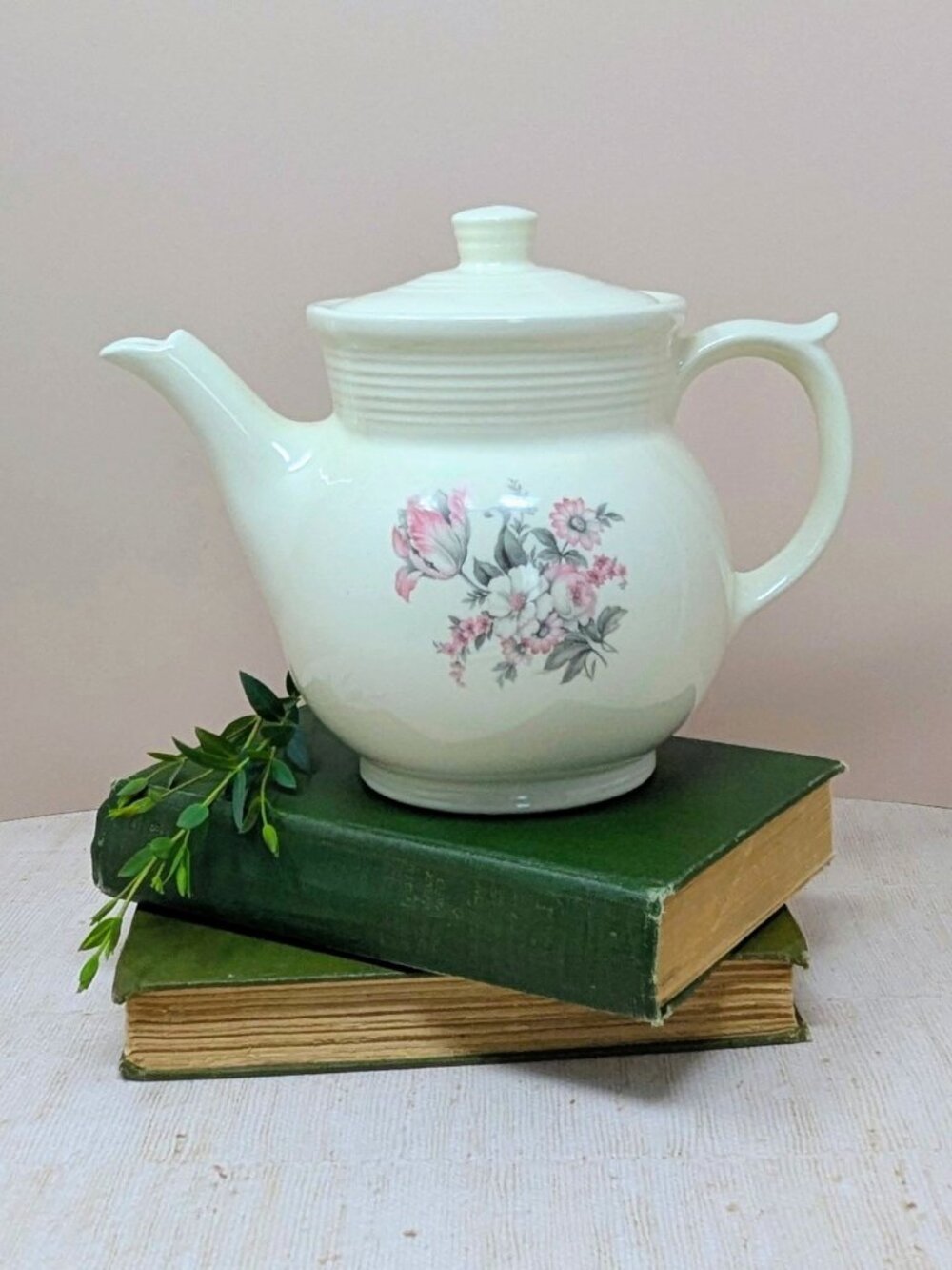 1940s Hall China Floral Coffee Pot